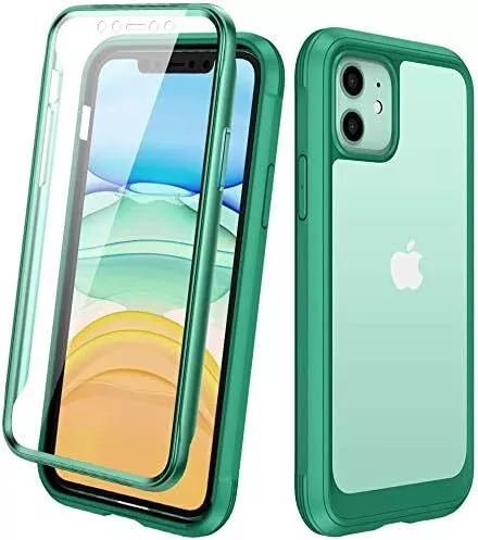 Hülle für iPhone 11 360 Grad Grad Handy Case Cover Schutzhülle Stoßfeste Grün