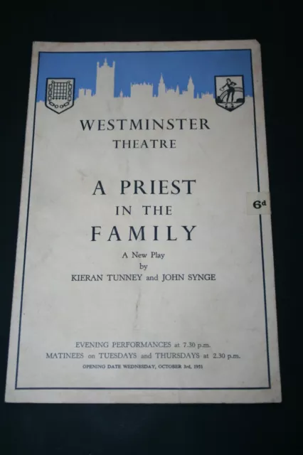 A Priest In The Family - 1951 Westminster Theatre Programme - Sheila Manahan