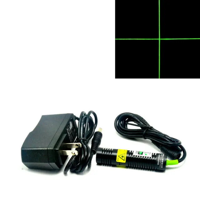 532nm 10mw Long time working green laser module with DC adapter（Cross） 18x75mm