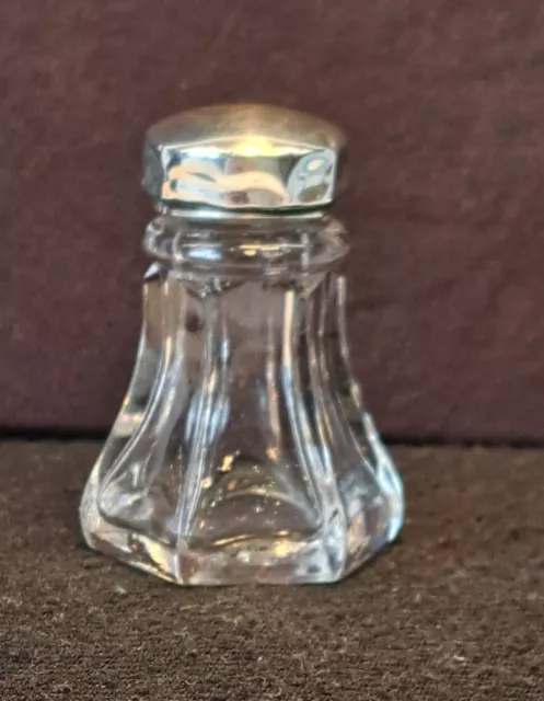 Antique Silver topped miniature perfume or smelling salts bottle