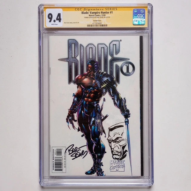 Blade Vampire Hunter #1 VARIANT 1999 CGC SS 9.4 sign & sketch BART SEARS 1 OF 1