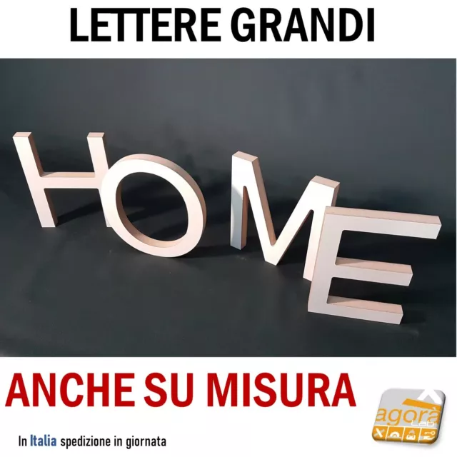 LETTERE GRANDI 19CM HOME lettera in legno verniciabile FREE STANDING  scritta MDF EUR 24,94 - PicClick IT