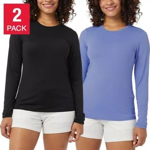 32 Degrees Ladies' Long Sleeve Air Mesh Tee, 2-Pack UPF 40 Quick dry | Size M