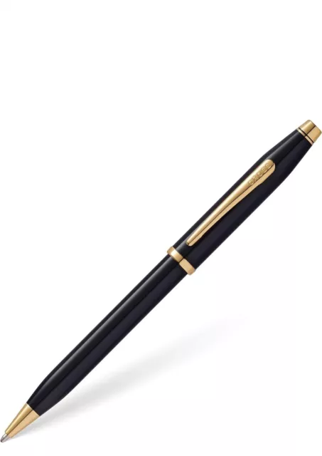 Cross Century II Gloss Black Lacquer and Gold Plated Trim Roller Ball Pen BNIB 3