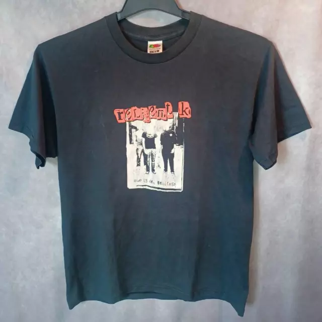 Vintage Mens L Relient K Emo Punk Band Fruit Of The Loom Graphic T-Shirt Black