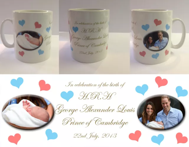 HRH PRINCE GEORGE ALEXANDER LOUIS - ROYAL BABY MUG CUP - WILLIAM KATE (No.2)