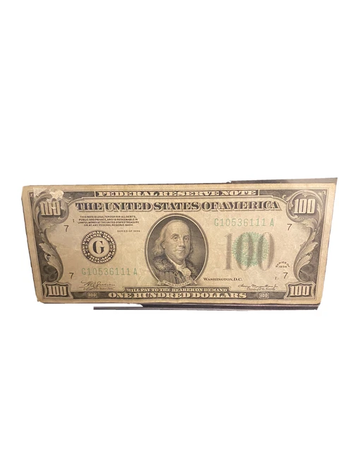 100 Dollar Bill - Series US Note 1934