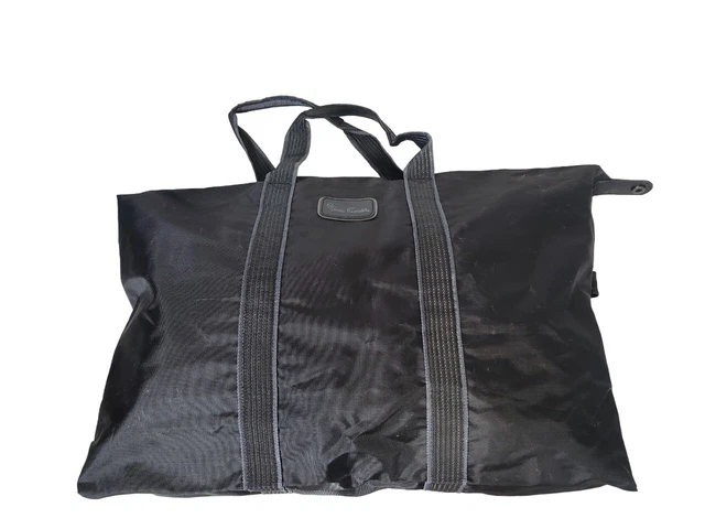 Vintage PIERRE CARDIN Travel Bag Gray Overnight NYLON Tote PARIS New York
