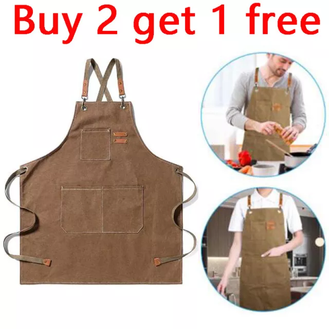 Canvas Aprons Thick Work Apron for Heavy Duty Woodworking Cooking Work Shop