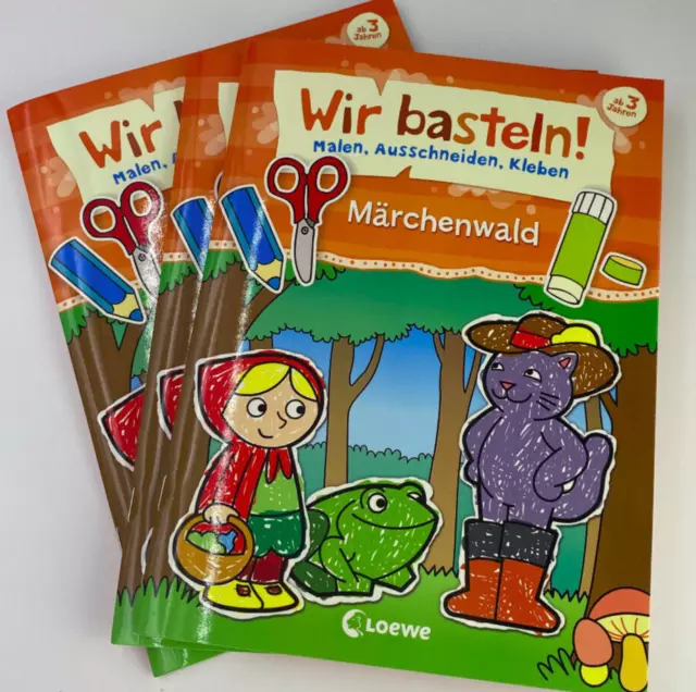 ❤️ Wir basteln - Loewe Mitmachbücher - Malen Ausschneiden Kleben ❤️
