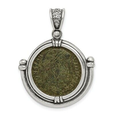925 Sterling Silver Ancient Coins Constantine Coin Pendant Charm Necklace Bezel