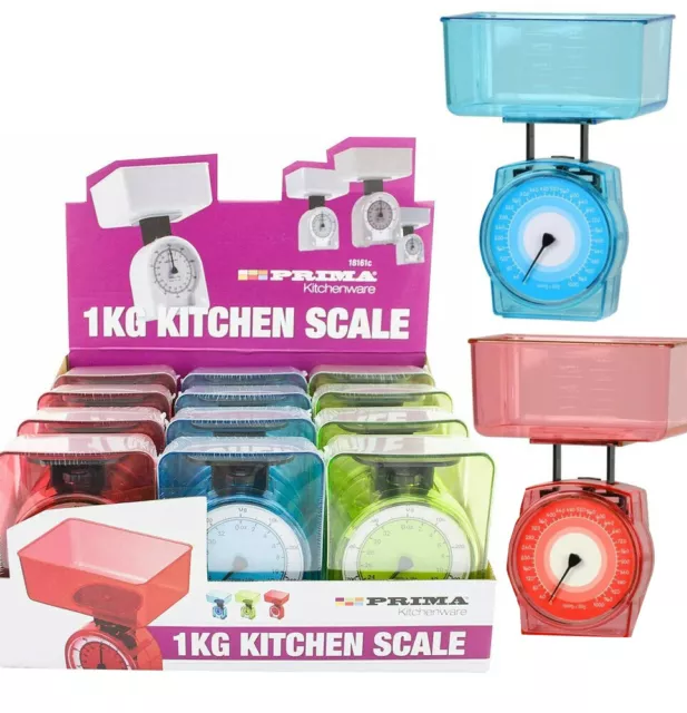 1Kg Kitchen Scale Food Baking Mechanical Dial Compact Bowl Cook Flour Plastic 3