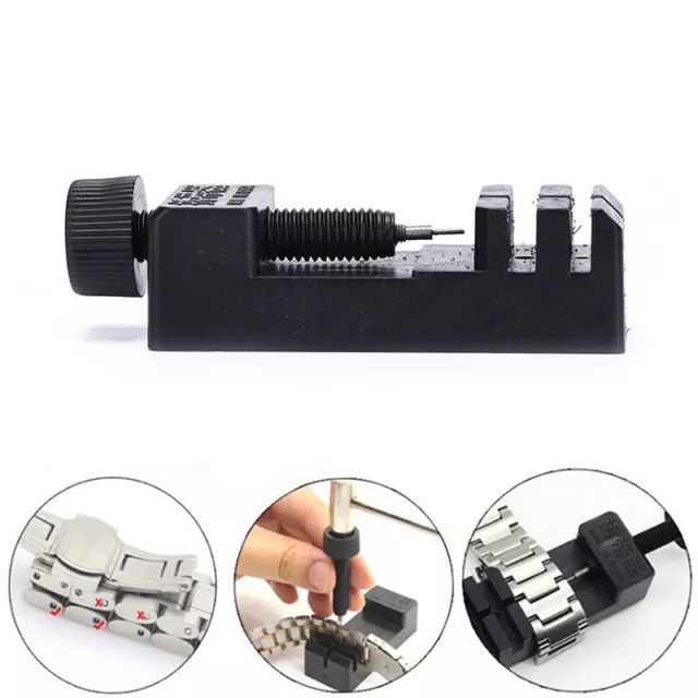 Watch Band Strap Bracelet Link Pin Remover Adjustable Repair Tool Kit black `WR