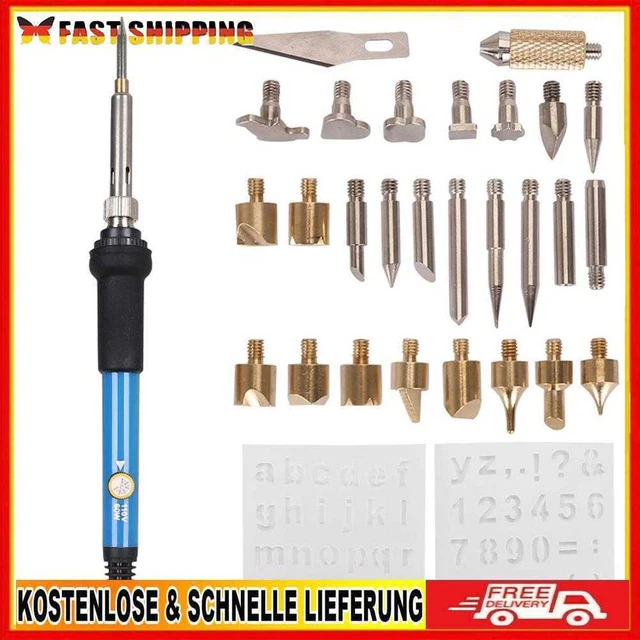 60W Electric Soldering Iron Tips Pyrography Tool Welding Kit Wood Burning Pen