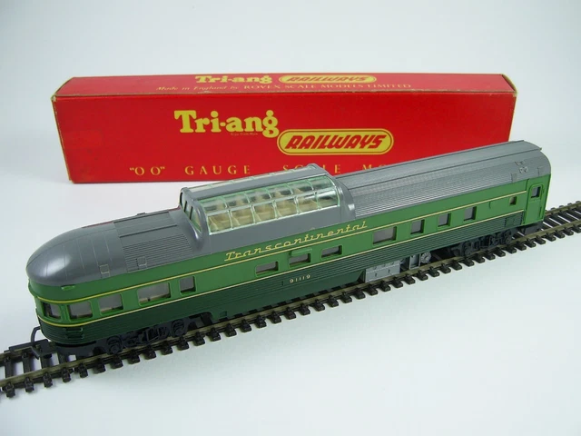 Triang R 425 TRI-ANG R336 TRANSCONTINENTAL Observation Car Duo Tone Green No. 91119 ...