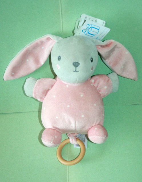 Simba Toys Doudou Peluche Lapin Musical Rose Gris Etoiles Neuf Avec Etiquette