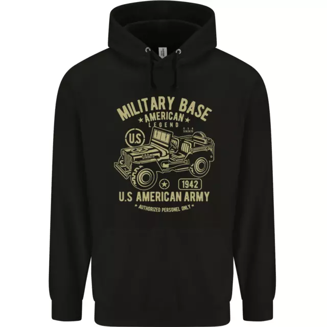 Military Base US American Army 4X4 Off Road Mens 80% Cotton Hoodie