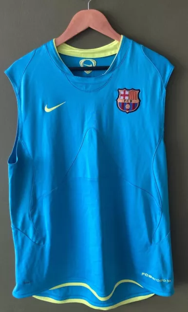 Nike FC Barcelona Cyan Entrenamiento Sin Mangas Chaleco Camisa de Fútbol Talla XL