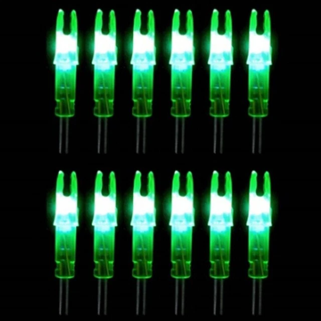 6Pcs Automatic LED Archery Arrows Lighted Nocks Green For ID 6.2mm Carbon Arrows