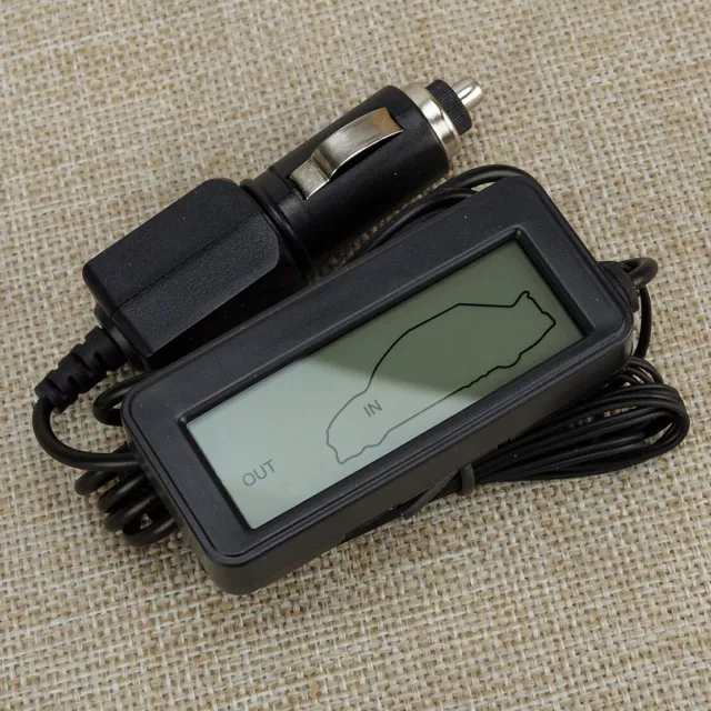 12V Car LCD Digital Display Thermometer Inside Outside Temperature GaugeMeter et