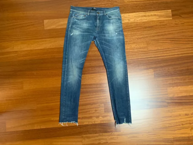 Saint Laurent Paris Jeans D03 Raw Hem Vintage Denim Size 34