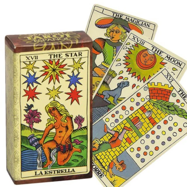 Jeu De Tarot Fournier Bleu – 78 Cartes Deluxe, Dos Bleu Lavable, Avec Instructions, Qualité Supérieure