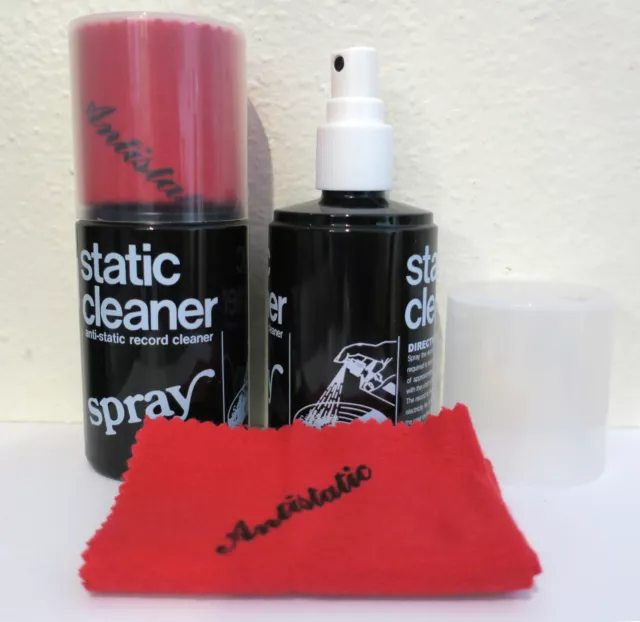 200ml Anti-Static Record Cleaning Spray and Cloth (Vinyl Cleaner) NEW