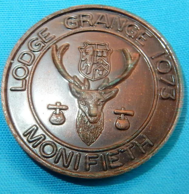 VINTAGE MASONIC MARK PENNY TOKEN LODGE GRANGE MONIFIETH No 1073 SCOTLAND