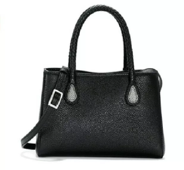 NWT Brighton Ferrara COSETTE Black Leather Mini Tote Crossbody Bag MSRP $395