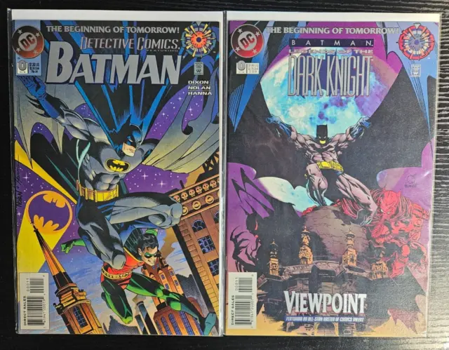 Batman LEGENDS OF THE DARK KNIGHT # 0, Detective Comics #0 1994 2 Comic Book Lot