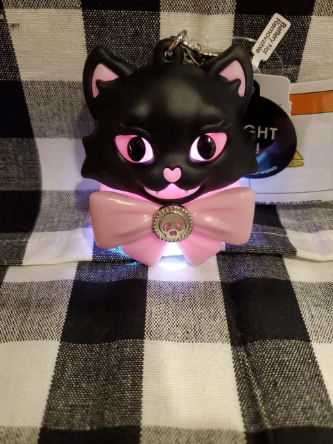 Glow In The Dark Black Cat Hand Sanitizer Holder - Halloween 2025 With Pink Bow
