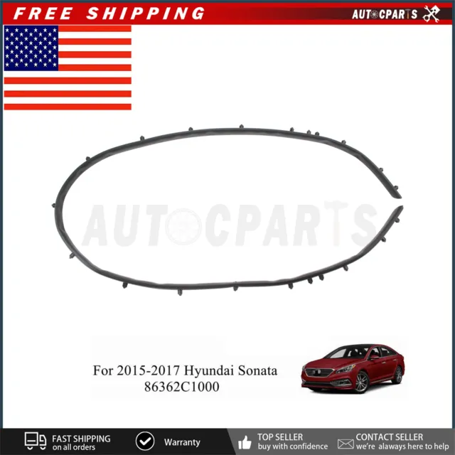Front Grille Bumper Shield Rubber Seal Strip Trim Fits For Hyundai Sonata 15-17