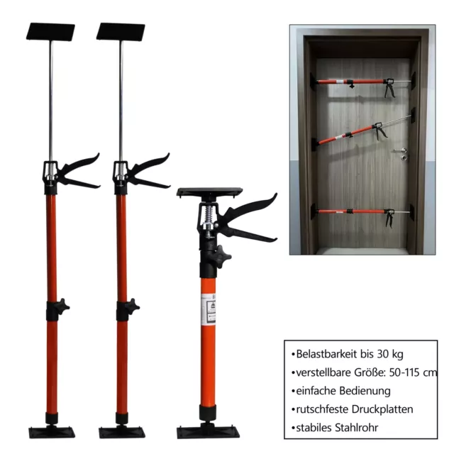 4x Türspanner Zargenspanner Türfutterstrebe Teleskop Stütze Spanner 50-115cm