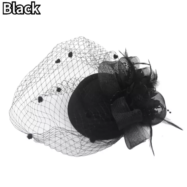 Ladies 20s 50s Vintage Style Fascinator Hat Pillbox Cap with Veil Evening Prom