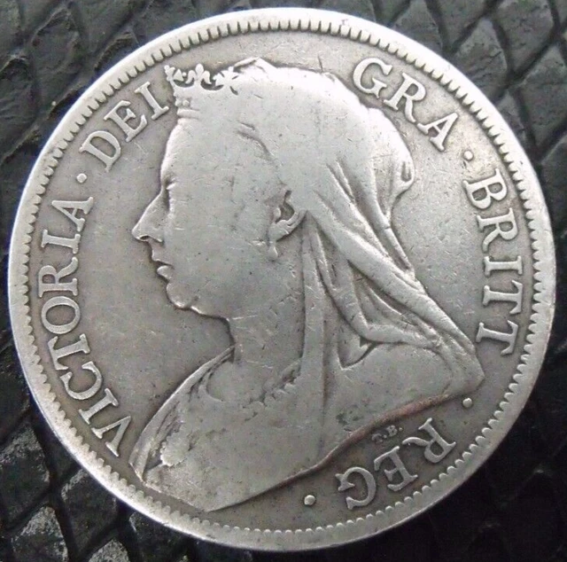 1894 VICTORIA SILVER HALF CROWN  ( .925 Silver )  British 2/6 Coin.  485