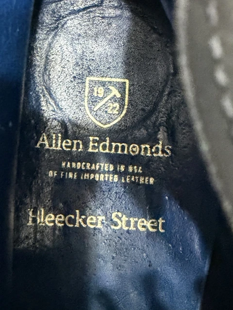 ALLEN EDMONDS BLEECKER Street Black Leather Cap-Toe Chukka Boots Size ...
