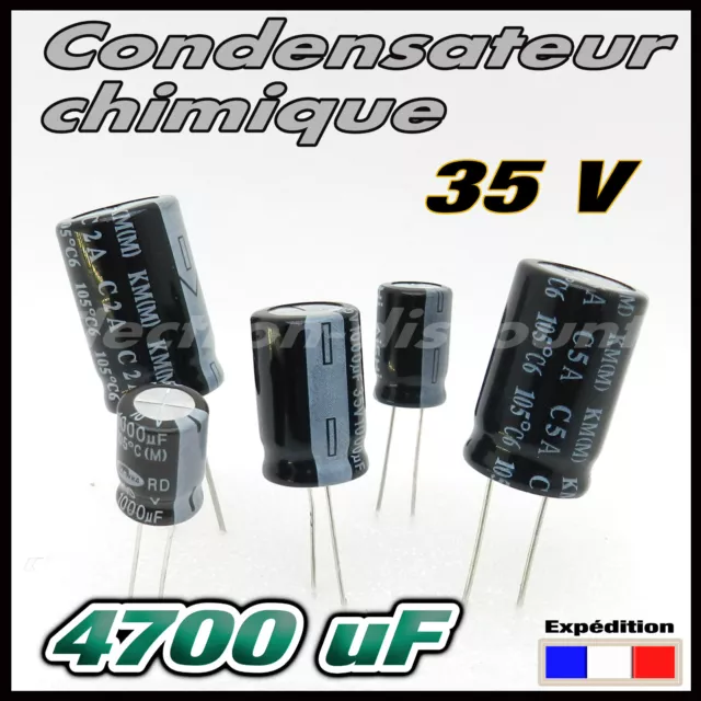 35/4700# 1 à 7 pcs Condensateur chimique 4700µF 35v  105°  - capacitor 4700uf