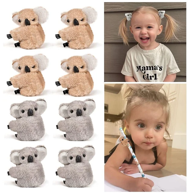 Koala Stuffed Animal Clips, 8 Pcs Small Stuffed Koala Clip for Women Hairn