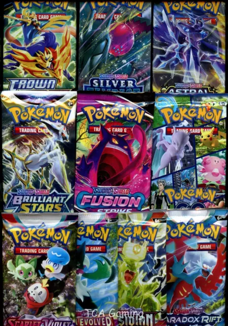 10x Pokemon Booster Pack Lot AUTHENTIC, UNWEIGHED, & SEALED Cards! NO DUPLICATES