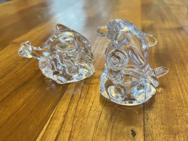 LEXOX LEAD CRYSTAL DOLPHIN SALT and PEPPER SHAKERS 3