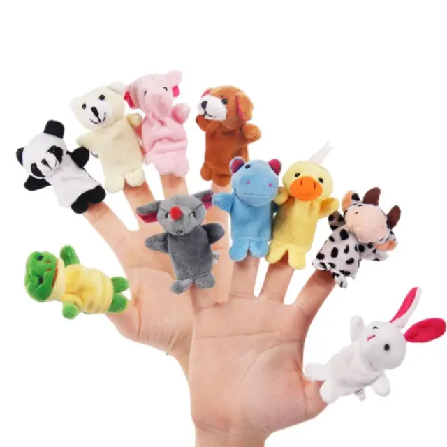 10Pcs Finger Puppets Plush Animal Hand Puppets Set Cute Finger Stuffed Toy