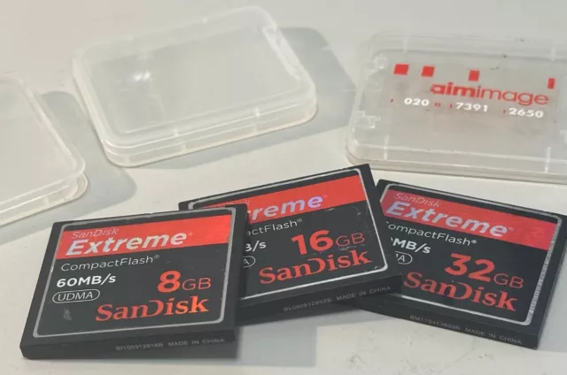 SanDisk 8GB + 16GB +  32GB Extreme CF Memory Card CompactFlash 60MB/s Bundle