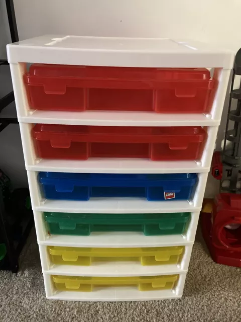 LEGO IRIS Building Block 6 Storage Container Tower Drawers Bin Organizer