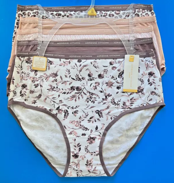 $38 5 PACK Adrienne Vittadini Cotton Brief Underwear Panties Beige