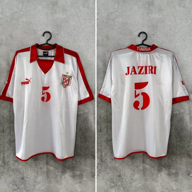 Tunisia National Team 2004 Home Football Shirt #5 Jaziri Puma Jersey Size L