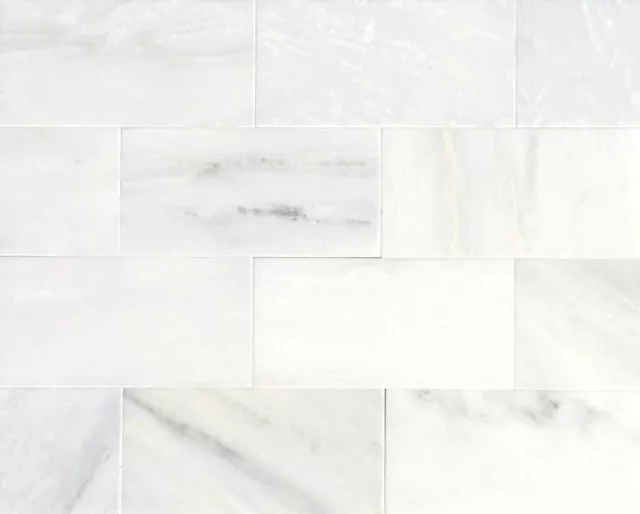 White Carrara Subway 3x6 Honed Marble Tile Backsplash Wall SAMPLE SOLD BY PIECE