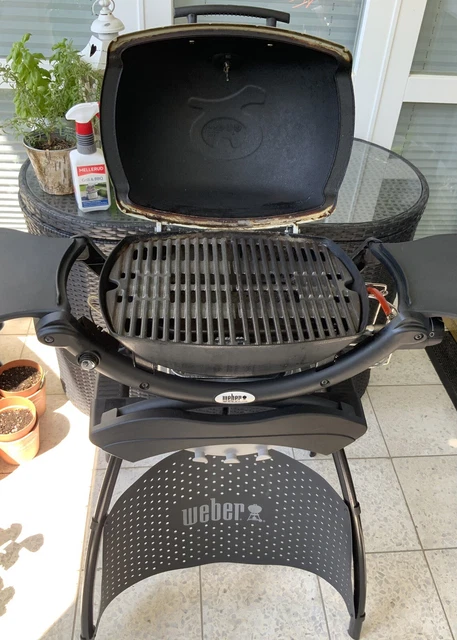 Weber Gasgrill Q 1200 grau mit Standfuß, gebraucht, mgl. Betrieb m. Gaskartusche