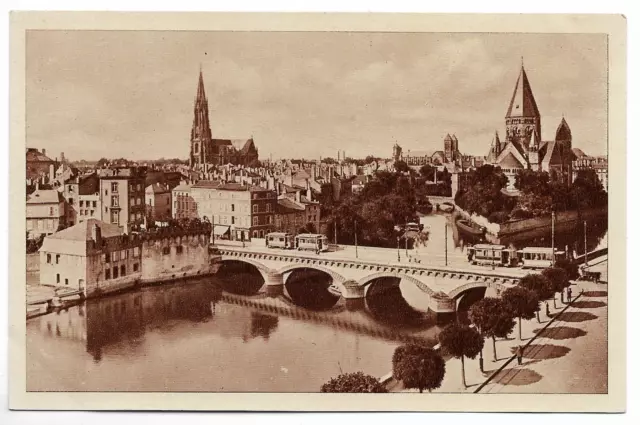 CPA"" METZ - View of the Moselle and the Middle Bridge