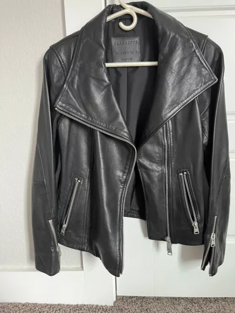 All Saints Ellis Leather Jacket size US6/UK 10