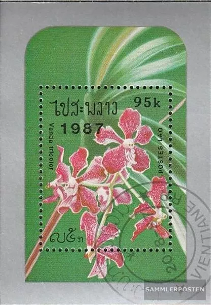 Laos Block118 (kompl.Ausg.) gestempelt 1987 Orchideen